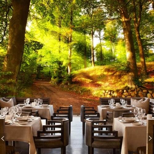 Modern photo mural, sun forest, natural scenery wallpaper for the living room sofa restaurant wall waterproof papel de parede