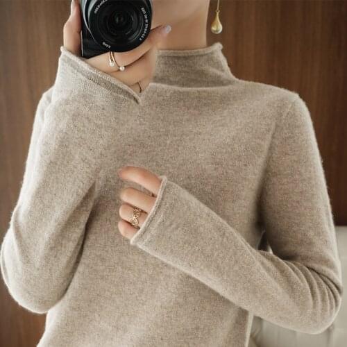 2021 Autumn Winter Women Sweater Turtleneck Cashmere Sweater Women Knitted Pullover Fashion Keep Warm New Long Sleeve Loose Tops