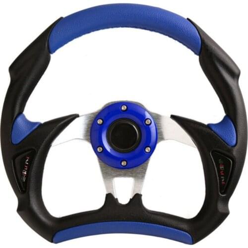 Universal PU Leather Type Auto Racing Car Steering Wheel Stitching Sport Blue For F1 Great