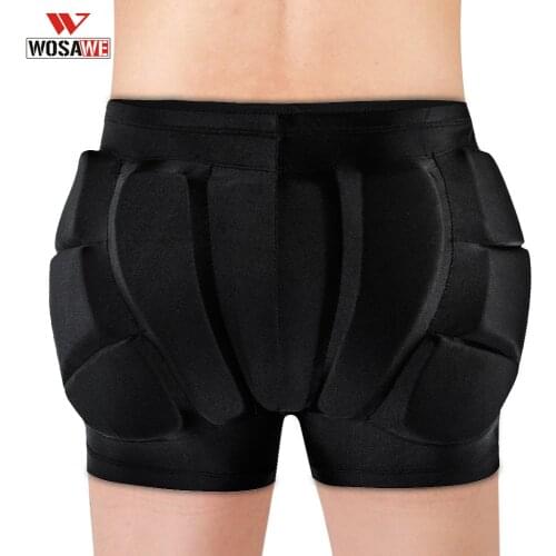 WOSAWE Outdoor Sports Skiing Skating Snowboarding Shorts Hip Protective Bottom Padded For Ski Padded Shorts Men Children Adult