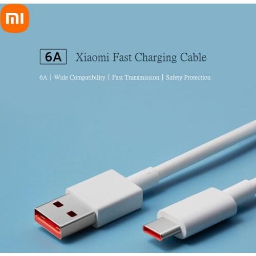 Xiaomi USB Type C Cable 6A Super Fast Charging Data Cable Durable TPE USB-A to USB-C Charge Cord USB Charger for Samsung/Huawei