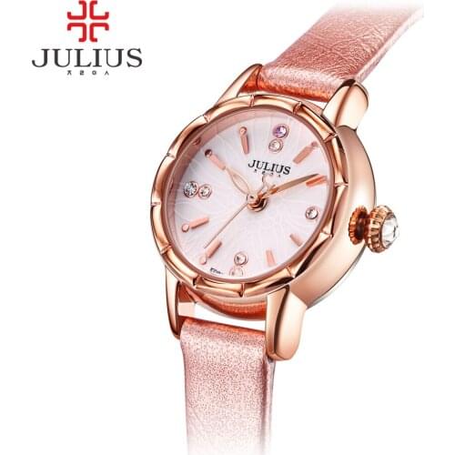 Julius Lady Children Womens Watch Japan Quartz Hours Top Fashion Dress Bracelet Leather Mini Cute Shell Girls Birthday Gift