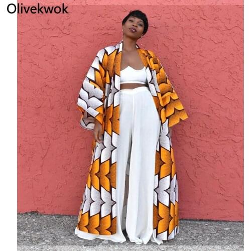 Olivekwok 2021 Woman Fashion Printing Loose Long Sleeve Spring/Autumn Open Stitch Casual Loose Trench