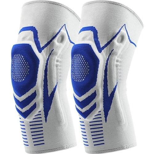 1 Pair Basketball Running Fitness Silicone Elastic Non-slip Spring Support Knee Pads M/L/XL Personal Health Care EK-New