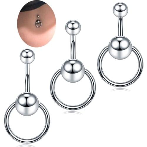 1 Pc/lot 14G Surgical Stainless Steel Navel Rings Belly Piercing Ball Sexy Belly Button Rings Piercing Ombligo Jewelry