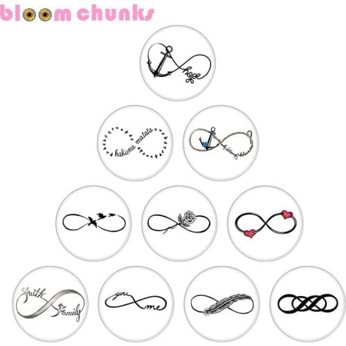 Love faith Infinity gigantic 10pcs mixed 12mm/18mm/20mm/25mm Round photo glass cabochon demo flat back Making findings S2366