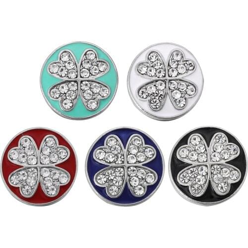 10pcs/lot High Quality Snap Jewelry Rhinestone Flower Snap Button Jewelry Fit Ginger 18mm Snap Bracelet Bangle DIY Accessories