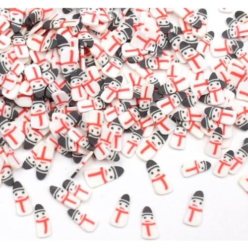 100g/lot Snowman Slices Polymer Clay Christmas Snowman Sprinkles for Christmas Decoration DIY Crafts Filler Accessories