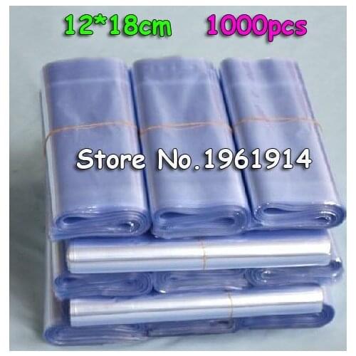 12x18cm 1000pcs Pvc heat shrink bags/ plastic shrinkable packing bags with wholesale price