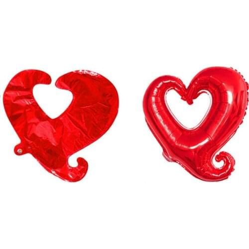 1pc 15inch Giant Hollow Heart Shape Foil Balloons for Valentines Day/Wedding Party Decorations Big Size Red Heart Helium Globos