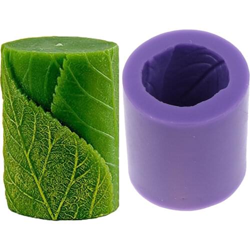 3D Cylindrical Leaf Silicone Candle Mould DIY Candle Silicone Mold Silicone Soap Mould Resin Mold Candle Making Supplies