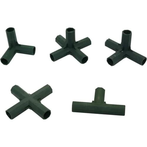 3/4/5-way Plant Stakes Edging Corner Connectors Plant climbing support rod Awning Pole Pipe joint Inner diameter 16mm 5 Pcs