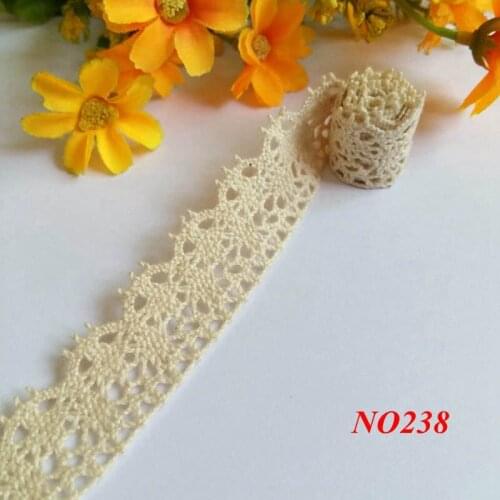 5Yards/lot 23mm high quality lace ribbon fabric 100% cotton lace trim sewing material for Decoration Handmade accessories