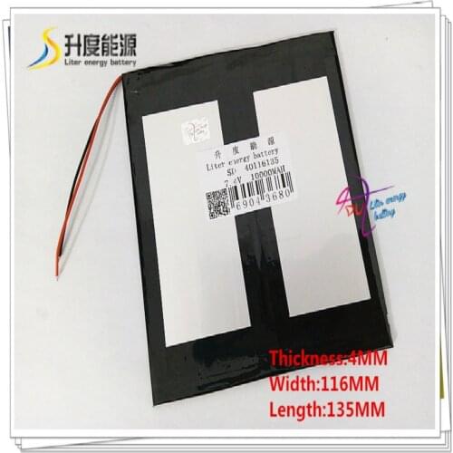 7.4V 5000mAH 40116135 Polymer lithium ion / Li-ion battery for tablet pc e-book speaker