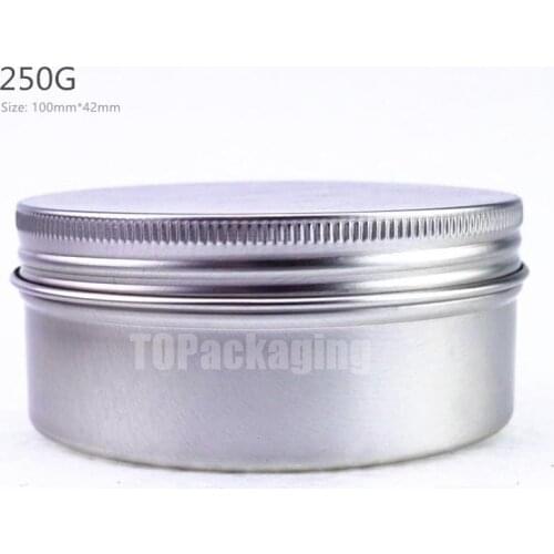 250G x 50 Aluminum Jar,screw cap Empty cosmetic container cream jar sample tin 250ml lip balm metal pot Nail art cansfor mask