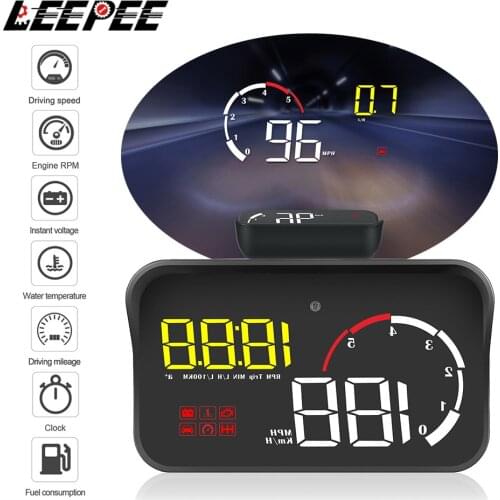 Car HUD Display M10 A100 Windshield Projector OBD2 Overspeed Warning Multifunction Intelligent Alarm System Driving Safety