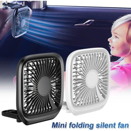 Car Mini Fan USB Cooling Fan Foldable 3-speed Rear Seat Fan Portable Silent Headrest Bracket Suitable For Car SUV RV Off-road