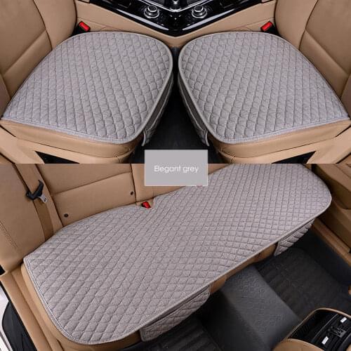Linen Fabric Flax Breathable Protector Mat Pad Auto accessories Front Rear Cushion Car Seat Cover Four Seasons
