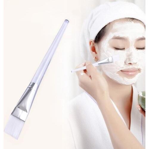 2021 Facial Mud Mask Flat Brush Makeup Face Care Cosmetic Applicator Beauty Face Mask Brush Applicator Tools Transparent Handle