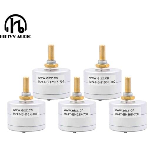 Adjustable resistor hifi EIZZ switch Potentiometer Mono 24 step voltage potentiometer 10K 25K 50K 100K 250K