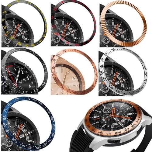 Steel For Samsung Galaxy Watch 42MM/46MM/Gear S3 Frontier Bezel Ring Adhesive Anti Scratch Metal Cover Smart Watch Accessories
