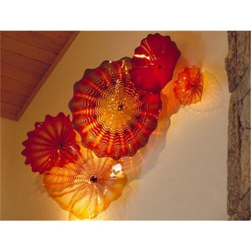 Fashion Design Decorative Wall Blown Glass Art Abstract Design Home Fused Glass Wall Art