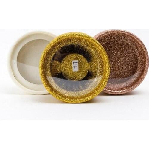 Seashine 10 Round Boxes Glitter Eyelash Extension Mink Eyelashes Extension False Eyelash Extension 3D Mink Lash Box Eyelash Box