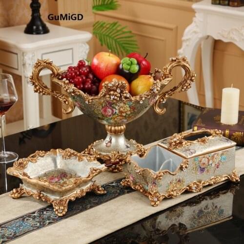 European decor set fruit plate luxury American modern household living room table decoration