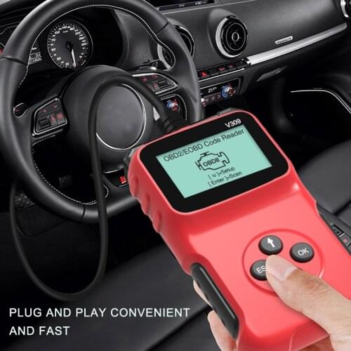 Newly OBDII Auto Diagnostic Scanner V309 Car Coder Reader 8 to 15.5V Repair Tool For 1996 Automobile Erase/Reset Fault Checker