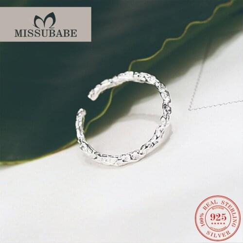 2021 New Trendy Design Placated Shiny Rings Real 925 Silver Fine Jewelry Crumpled Wrappers Brief Simiple For Women Girls Female