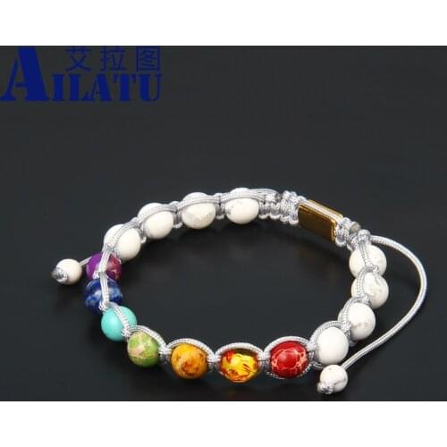 New 7 Chakra Yoga Bracelet Healing Energy Natural Stone Beads Keep Balance Jewelry Thread Braided Marcame Bangle