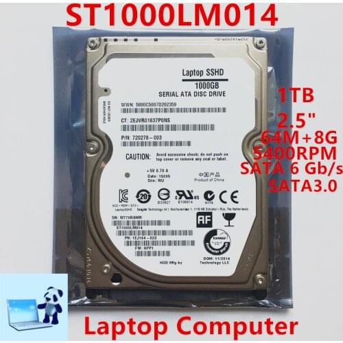 New SSHD For Seagate Brand 1TB 2.5" SATA 6 Gb/s 64MB+8G 5400RPM For Internal Hard Disk For Notebook HDD For ST1000LM014
