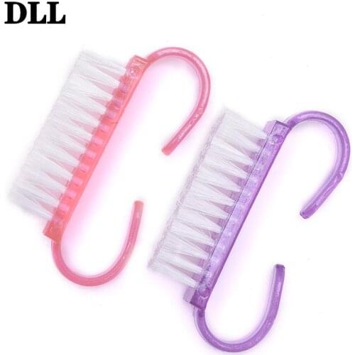 Plastic Nail Makeup Nail Cleaning Brush Tools File Nail Art Care Manicure Pedicure Soft Remove Dust Small Angle Clean