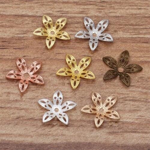 SIXTY TOWFISH 50 Pieces DIY Jewelry Accessories Size 15mm Copper Materials Flower Slice Charms