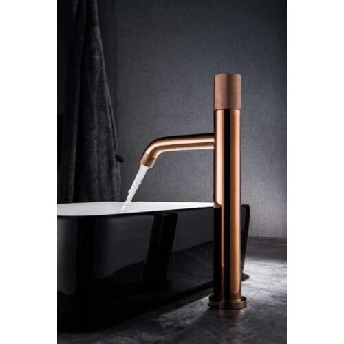 Simple luxury Rose Gold plated bathroom sink faucet 5 colors high single hole mixer basin faucet Cold and hot water faucet