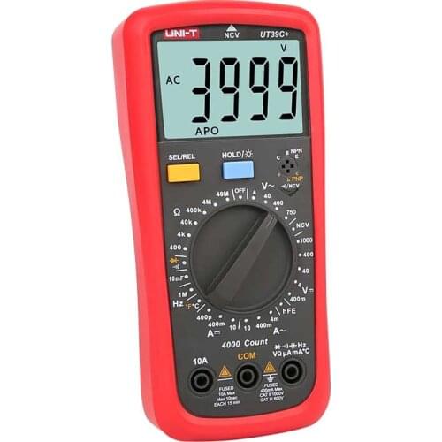 UNI-T UT39C+ Digital Multimeter AC DC Volt Amp Ohm Capacitance Temp Hz Tester