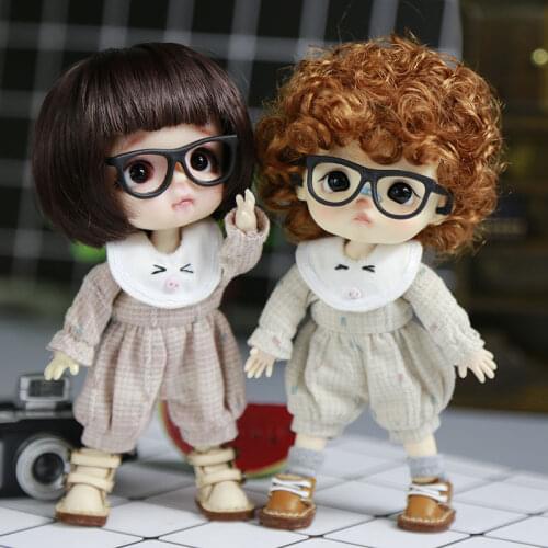 1 / 12bjd doll clothes ob11 clothes bjd doll clothes accessories GSC clay head YMY body cute round neck pig pig jumpsuit toys