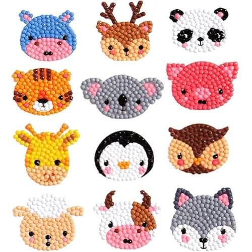 1Set Diamond Painting Kits Resin Diamond Cartoon Pattern No Frame Souptoys Crafts Art Home Ornament Children Sticker Toy