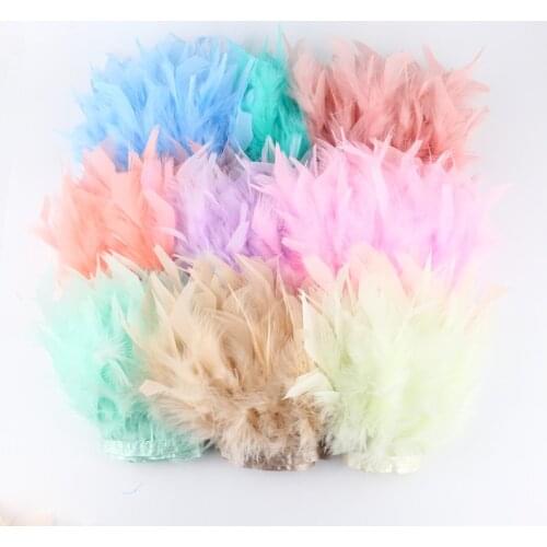 1M Dyed Leather Pink Turkey Feather Fringe Trim 4-6inches Chandelle Marabou Feather Trimming Skirt Dress