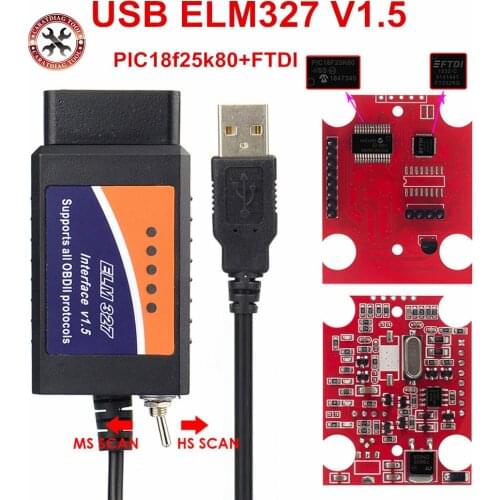 2021 Original ELM327 USB FTDI PIC18F25K80 with switch code Scanner HS CAN and MS CAN Super Mini Elm327 obd2 V1.5 Bluetooth