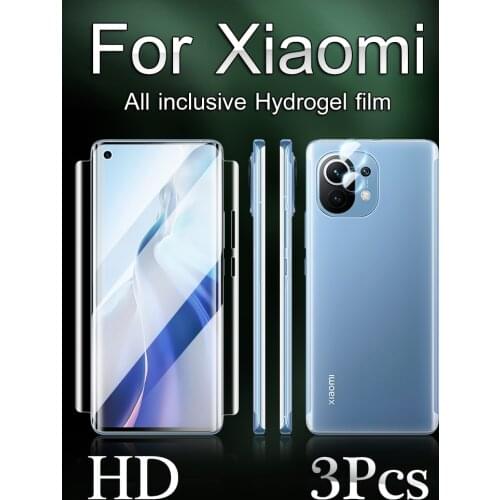 3 In 1 Full Coverage Mi11 Ultra Screen Protector For Xiaomi 10 Pro Mi10Lite Front Back Hydrogel Film Xiaomi11 Lite 10Ultra Soft