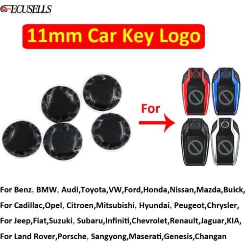 5Pcs/Lot 11mm Resin Epoxy Crystal Car Key Logo Sticker Emblem Badge For CF400 CF500 TK800 LCD Smart Key Shell for Opel/Ford/VW