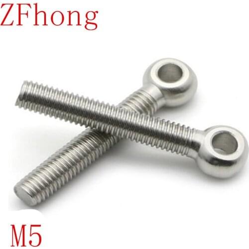 5pcs/lot m5*20/25/30/35/40/45/50/60 stainless steel eye bolt stud articulated anchor bolt fasterners