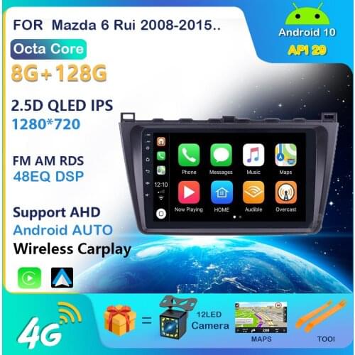 9" 2din Android 10 Car Radio Wifi GPS Navigation Unit Player For Mazda 6 Rui 2008 2009 2010 2011 2012 2013 2014 2015
