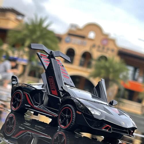 1:32 Aventador SC18 Alston Alloy Racing Car Model Diecasts Metal Toy Sports Car Model Simulation Sound Light Childrens Toy Gift