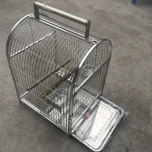 Large Stainless Steel Bird Cage Parrot Metal Travel Bird Houses Outdoor Breeding Jaula Pajaro Grande Birds Accessoires DL60NL