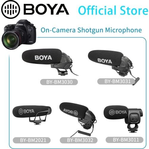 BOYA DSLR On-Camera Super-Cardioid Shotgun Microphone for Broadcast Condenser Interview Capacitive MicCanon Nikon Video Live