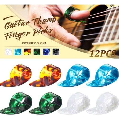1 Set Celluloid Guitar Pick Thumb Pick Thumb Index Finger Pick With Storage Box Stringed Musical Instruments Guitarra Pick Parts