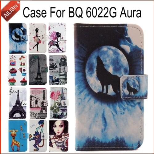 AiLiShi Case For BQ 6022G Aura Luxury Flip PU Painted Leather Case BQ 100% Special Phone Protective Cover Skin+Tracking