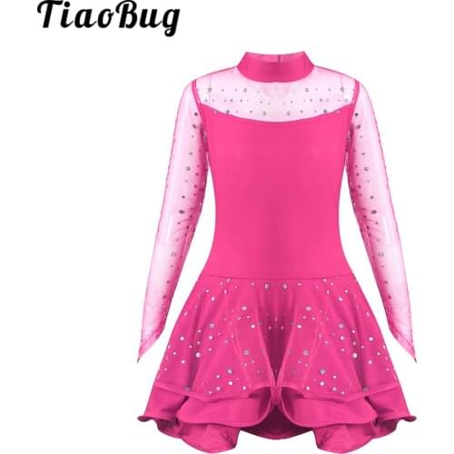 Kids Girls Ballet Dress Long Sleeve Mesh Gymnastics Leotard Ballet Dress Ballerina Dancewear Lyrical Dance Costumes with Shorts